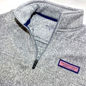 Vineyard Vines Quarter-Zip Fleece Pullover Sweater Boys Size M (12-14) Gray
